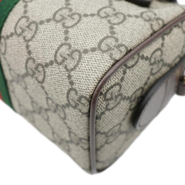 GUCCI Ophidia Mini GG Supreme Canvas Boston Shoulder Bag Beige 838478