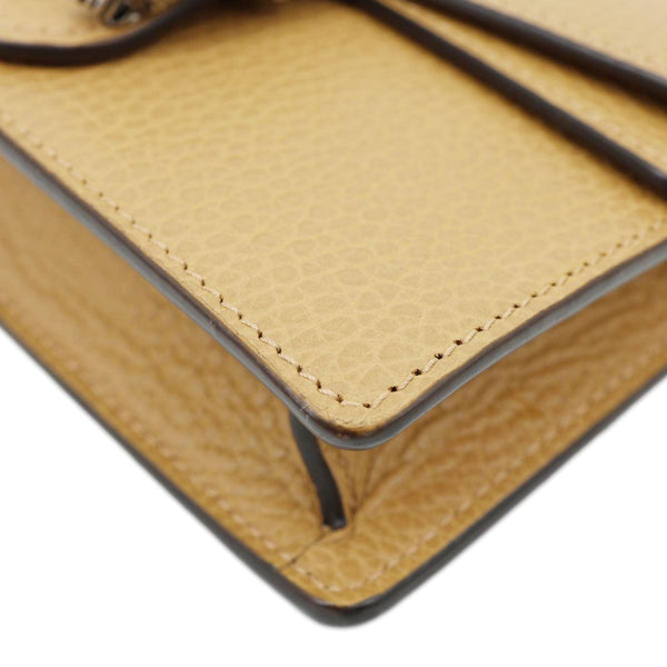 GUCCI Dionysus Mini Leather Crossbody Bag Beige 476432