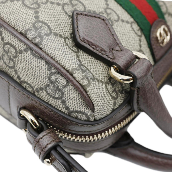 GUCCI Ophidia Mini GG Supreme Canvas Boston Shoulder Bag Beige 838478