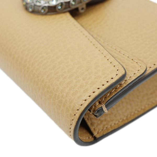 GUCCI Dionysus Mini Leather Crossbody Bag Beige 476432