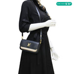 LOUIS VUITTON Lockme Tender Pochette Taurillon Leather Shoulder Bag Black