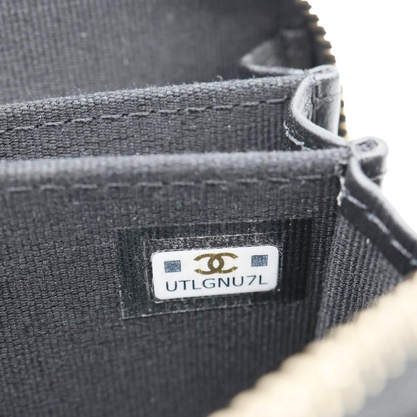 CHANEL Boy Small Caviar Leather Zip Around Wallet Black