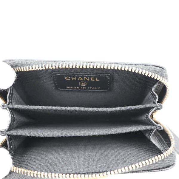 CHANEL Boy Small Caviar Leather Zip Around Wallet Black
