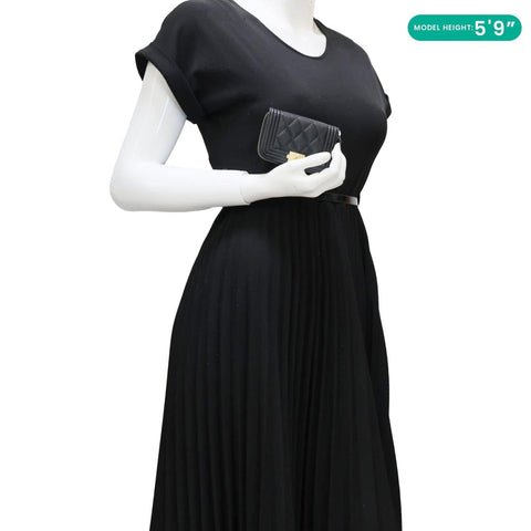 CHANEL Boy Small Caviar Leather Zip Around Wallet Black