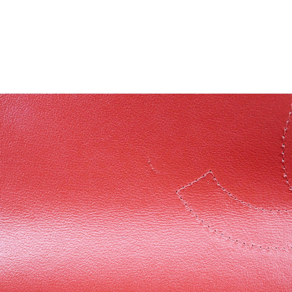 CHANEL Classic Jumbo Double Flap Quilted Caviar Leather Shoulder Bag Red