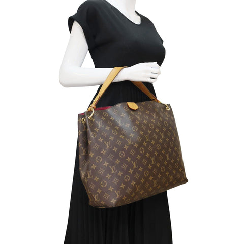 LOUIS VUITTON Graceful MM Monogram Canvas Shoulder Bag Brown