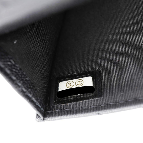 CHANEL Ribbon Flap Shiny Lambskin Quilted Leather Belt Bag Black