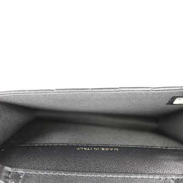 CHANEL Ribbon Flap Shiny Lambskin Quilted Leather Belt Bag Black