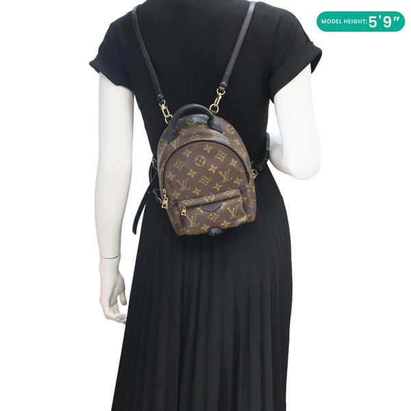 LOUIS VUITTON Palm Spring Mini Monogram Canvas Backpack Brown