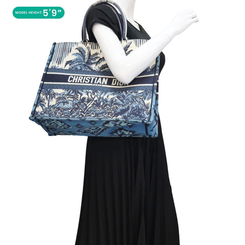 CHRISTIAN DIOR Book Large Dioriviera Toile De Jouy Tote Bag Blue