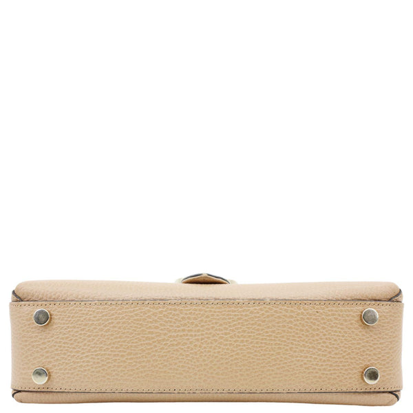 GUCCI Interlocking G Dollar Calfskin Leather Crossbody Bag Beige 510302