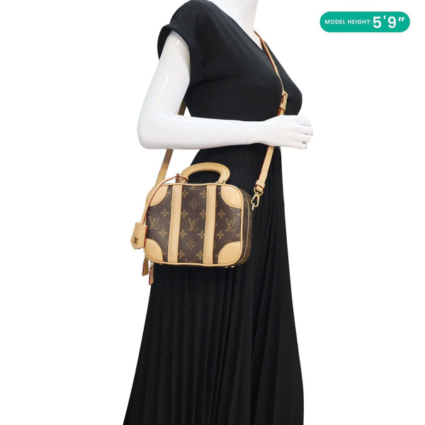 LOUIS VUITTON Valisette BB Monogram Canvas Shoulder Bag Brown