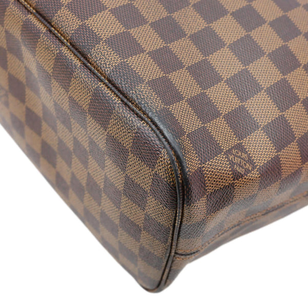 LOUIS VUITTON Neverfull MM Damier Ebene Tote Bag Brown