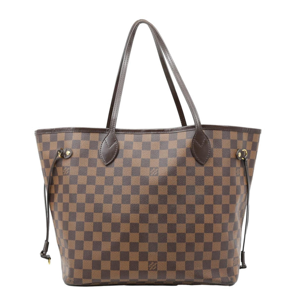 LOUIS VUITTON Neverfull MM Damier Ebene Tote Bag Brown