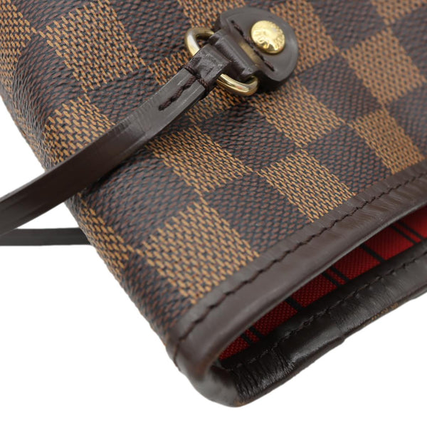 LOUIS VUITTON Neverfull MM Damier Ebene Tote Bag Brown