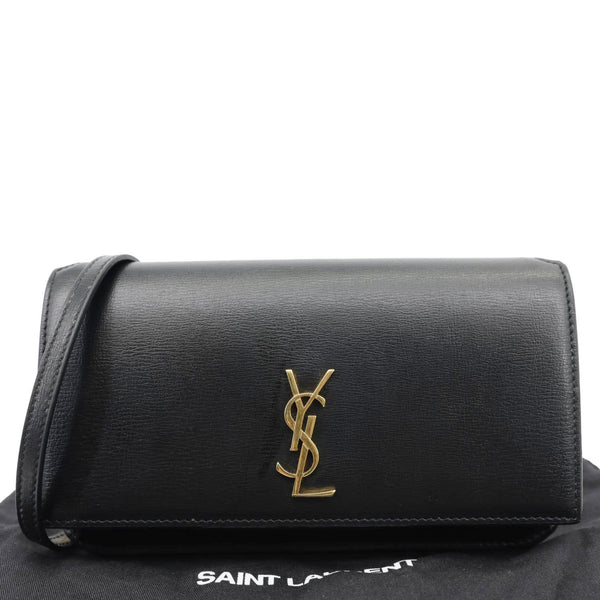 YVES SAINT LAURENT Classic Monogram Leather Crossbody Bag Black