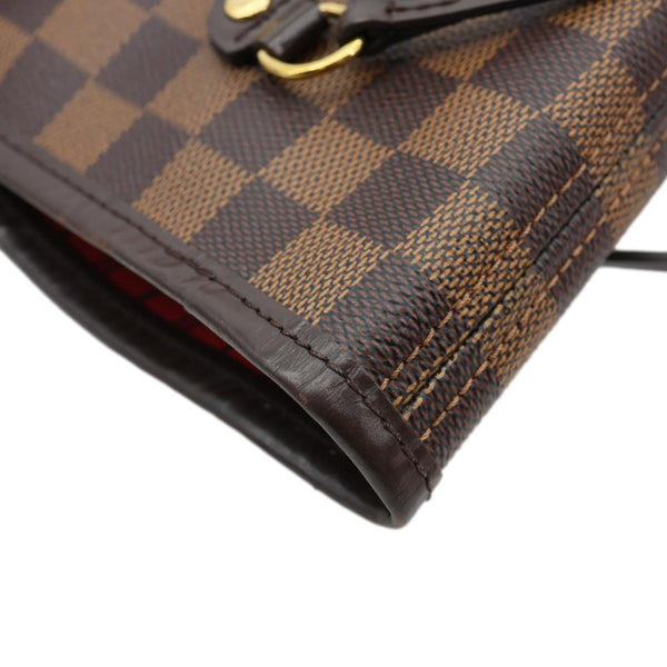 LOUIS VUITTON Neverfull MM Damier Ebene Tote Bag Brown