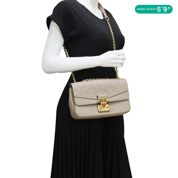 LOUIS VUITTON Marceau Monogram Empreinte Leather Shoulder Bag Beige