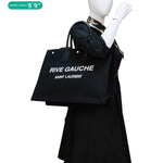 YVES SAINT LAURENT Rive Gauche Leather Tote Bag Black