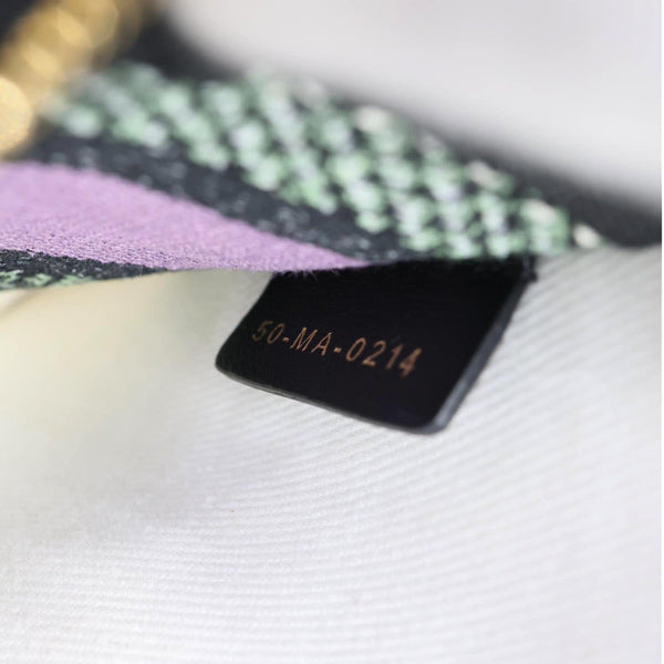 CHRISTIAN DIOR Lady D-Lite Medium Floral Embroidered Canvas Shoulder Bag Multicolor