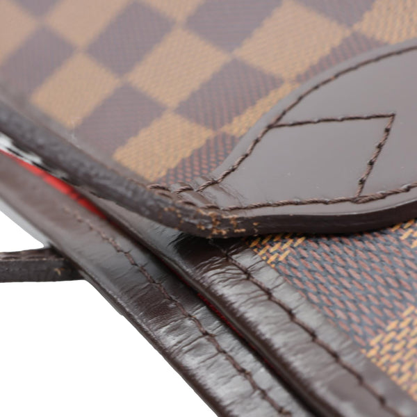 LOUIS VUITTON Neverfull MM Damier Ebene Tote Bag Brown