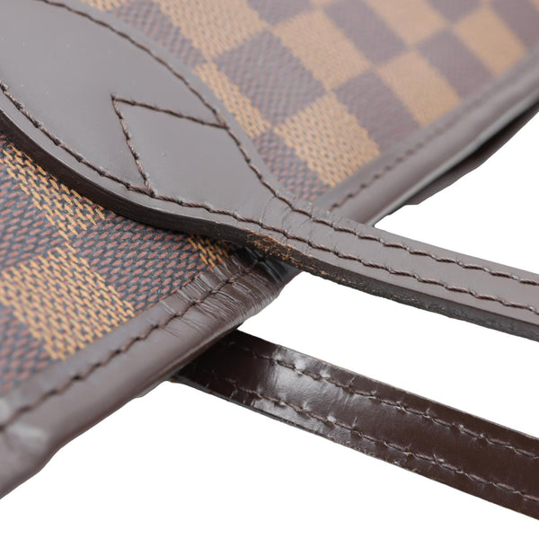 LOUIS VUITTON Neverfull MM Damier Ebene Tote Bag Brown