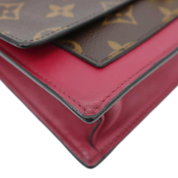 LOUIS VUITTON Flore Monogram Canvas Chain Wallet Fuchsia