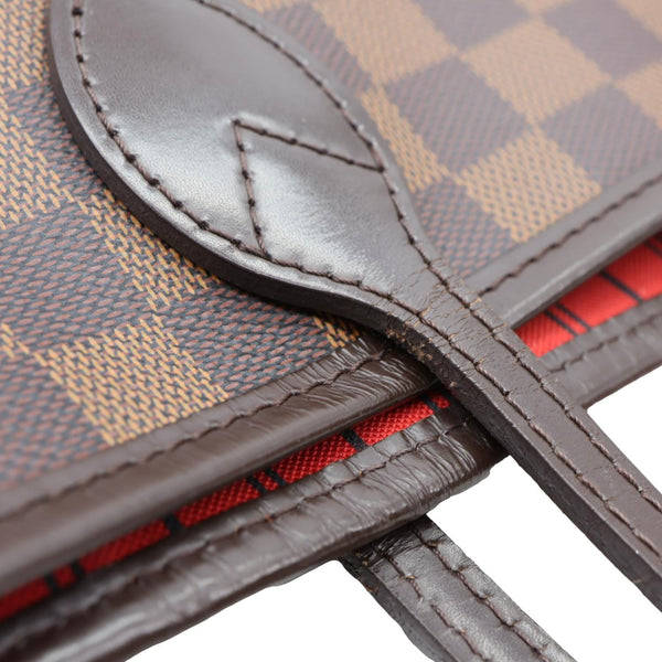 LOUIS VUITTON Neverfull MM Damier Ebene Tote Bag Brown