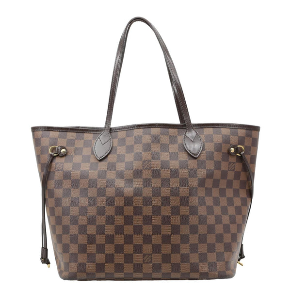 LOUIS VUITTON Neverfull MM Damier Ebene Tote Bag Brown
