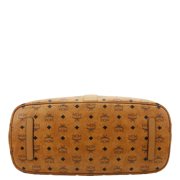 MCM Reversible Liz Large Visetos Canvas Shopper Tote Bag Cognac