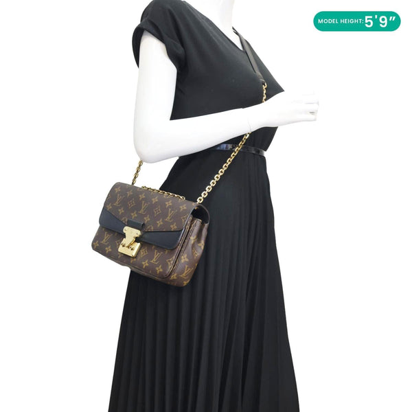 LOUIS VUITTON Marceau Monogram Canvas Chain Shoulder Bag Black