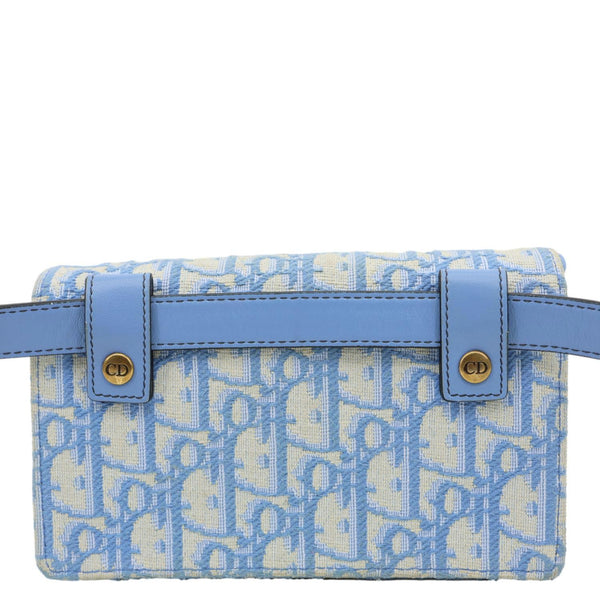 CHRISTIAN DIOR Saddle Oblique Canvas Belt Pouch Cornflower Blue