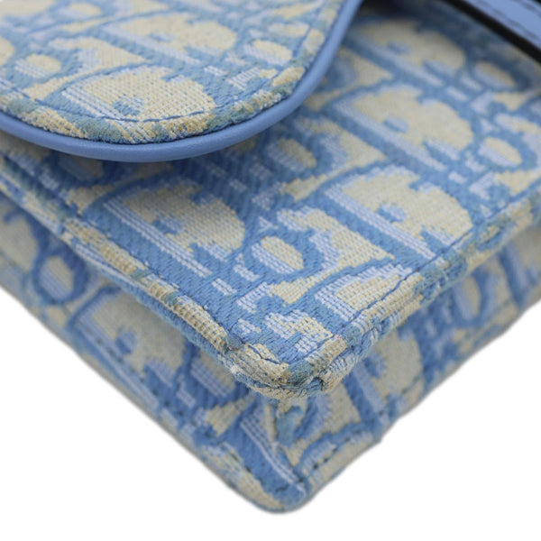 CHRISTIAN DIOR Saddle Oblique Canvas Belt Pouch Cornflower Blue