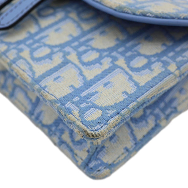 CHRISTIAN DIOR Saddle Oblique Canvas Belt Pouch Cornflower Blue