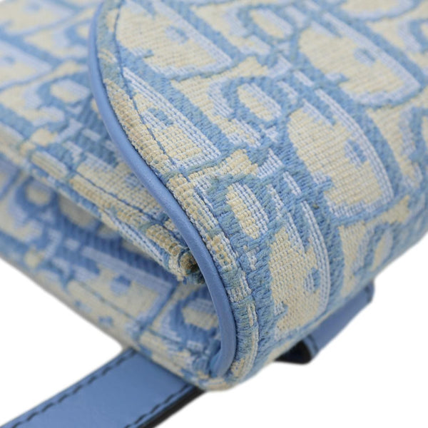 CHRISTIAN DIOR Saddle Oblique Canvas Belt Pouch Cornflower Blue