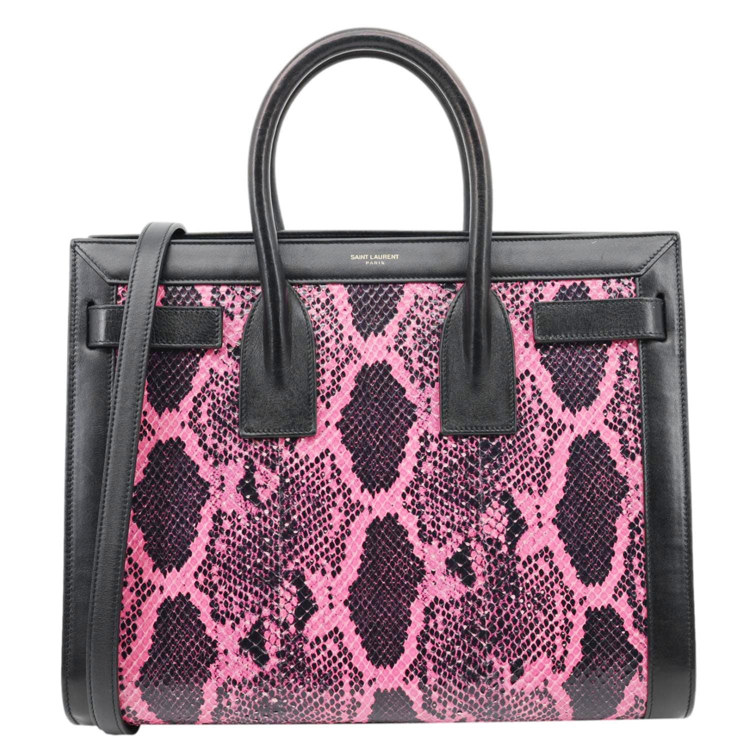 YVES SAINT LAURENT Sac De Jour Small Python Leather Shoulder Bag Pink