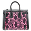 YVES SAINT LAURENT Sac De Jour Small Python Leather Shoulder Bag Pink