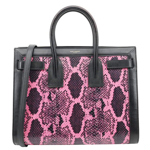 YVES SAINT LAURENT Sac De Jour Small Python Leather Shoulder Bag Pink
