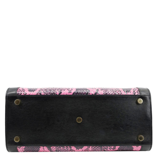 YVES SAINT LAURENT Sac De Jour Small Python Leather Shoulder Bag Pink