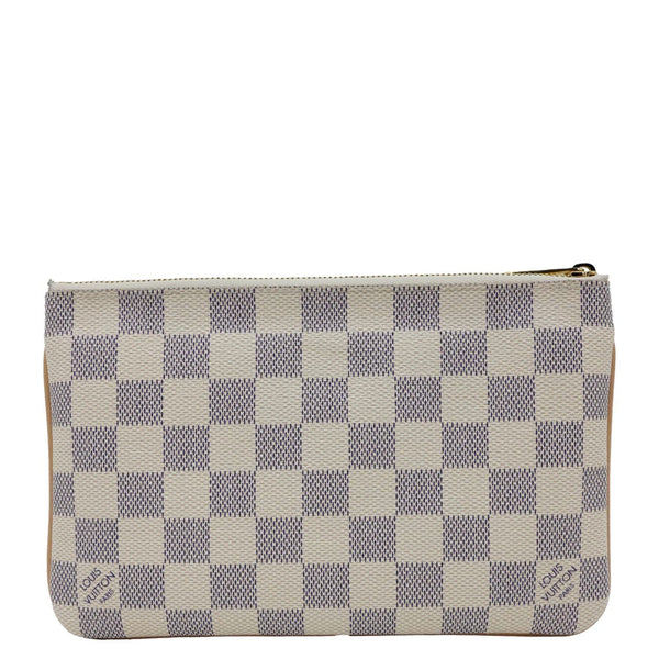 LOUIS VUITTON Double Zip Pochette Damier Azur Crossbody Bag Rose Ballerine