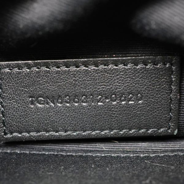 YVES SAINT LAURENT Monogram Bill Grain De Poudre Chevron Leather Zip Pouch Beige