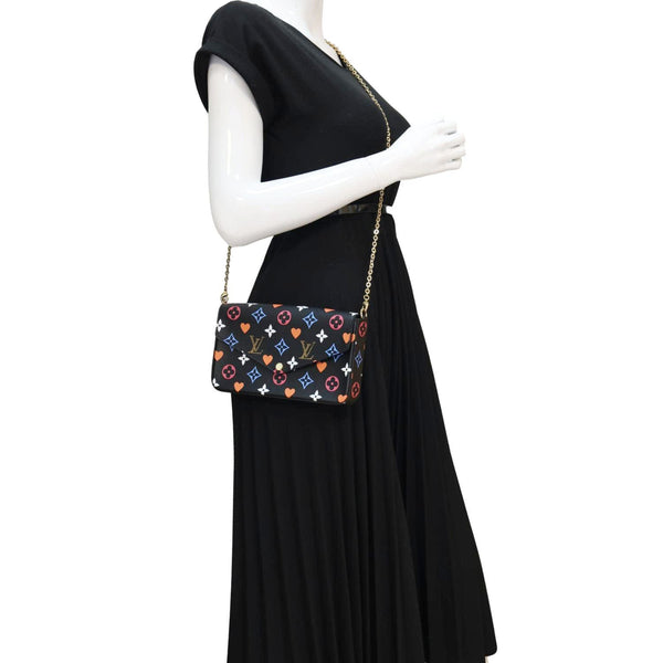 LOUIS VUITTON Pochette Felicie Game On Canvas Crossbody Bag Multicolor