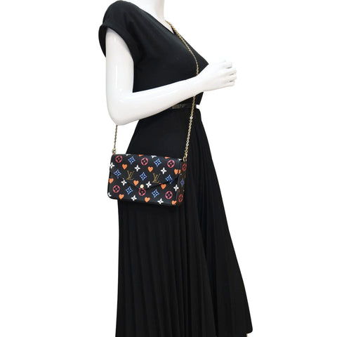 LOUIS VUITTON Pochette Felicie Game On Canvas Crossbody Bag Multicolor