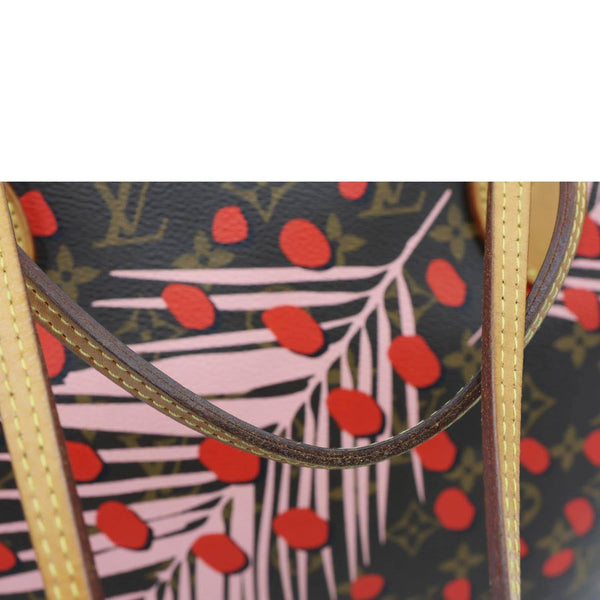 LOUIS VUITTON Neverfull MM Jungle Dots Monogram Canvas Tote Bag Brown