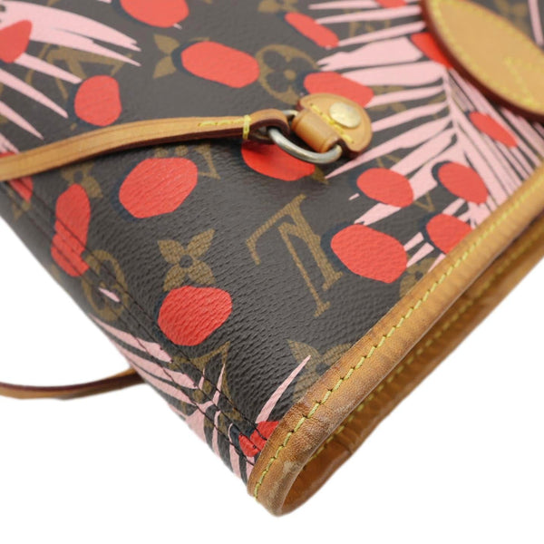 LOUIS VUITTON Neverfull MM Jungle Dots Monogram Canvas Tote Bag Brown