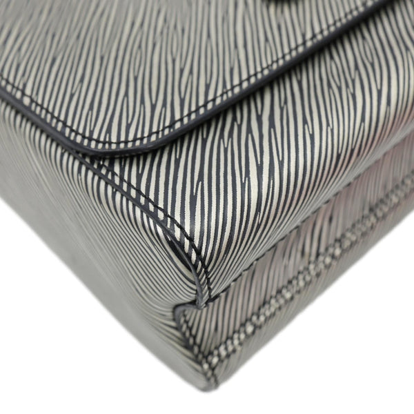 LOUIS VUITTON Twist MM Epi Leather Chain Shoulder Bag Silver