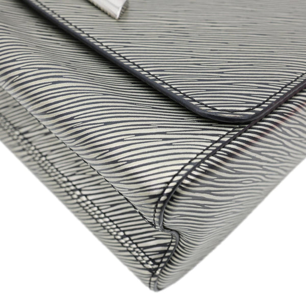 LOUIS VUITTON Twist MM Epi Leather Chain Shoulder Bag Silver