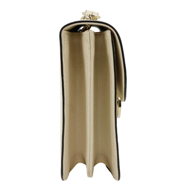 GUCCI Interlocking G Dollar Calfskin Top Handle Crossbody Bag Off White 510303