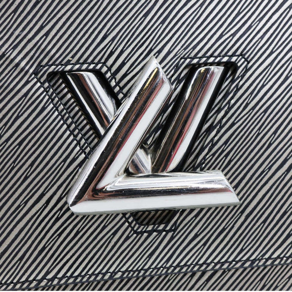 LOUIS VUITTON Twist MM Epi Leather Chain Shoulder Bag Silver
