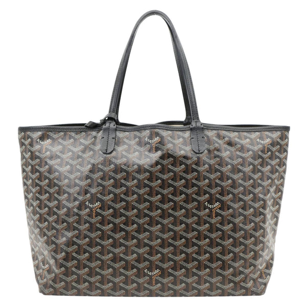 GOYARD Saint Louis PM Chevron Print Canvas Tote Bag Black